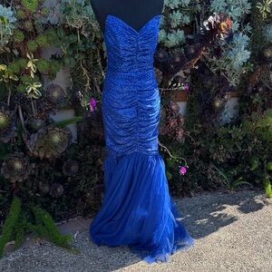 Vibrant Royal Blue Strapless Dress